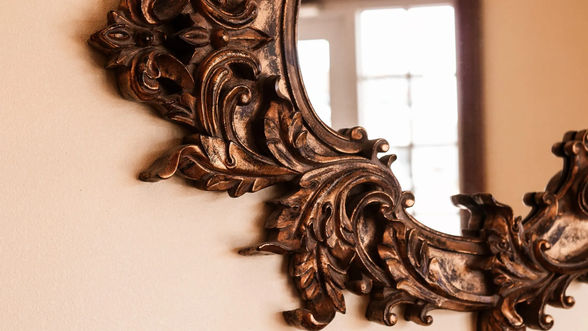 An ornate mirror in the treatment suite at Sarasota Smile Design in Sarasota, Florida