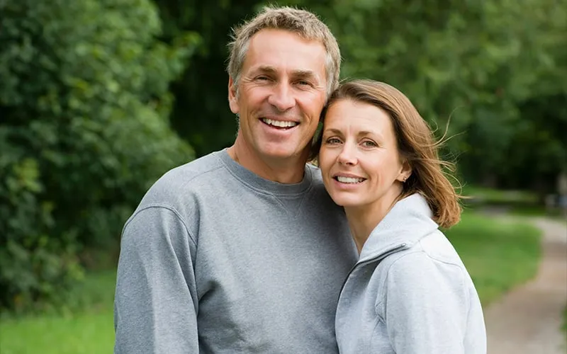 Patient smiling after teeth whitening at Sarasota Smile Design in Sarasota, Florida